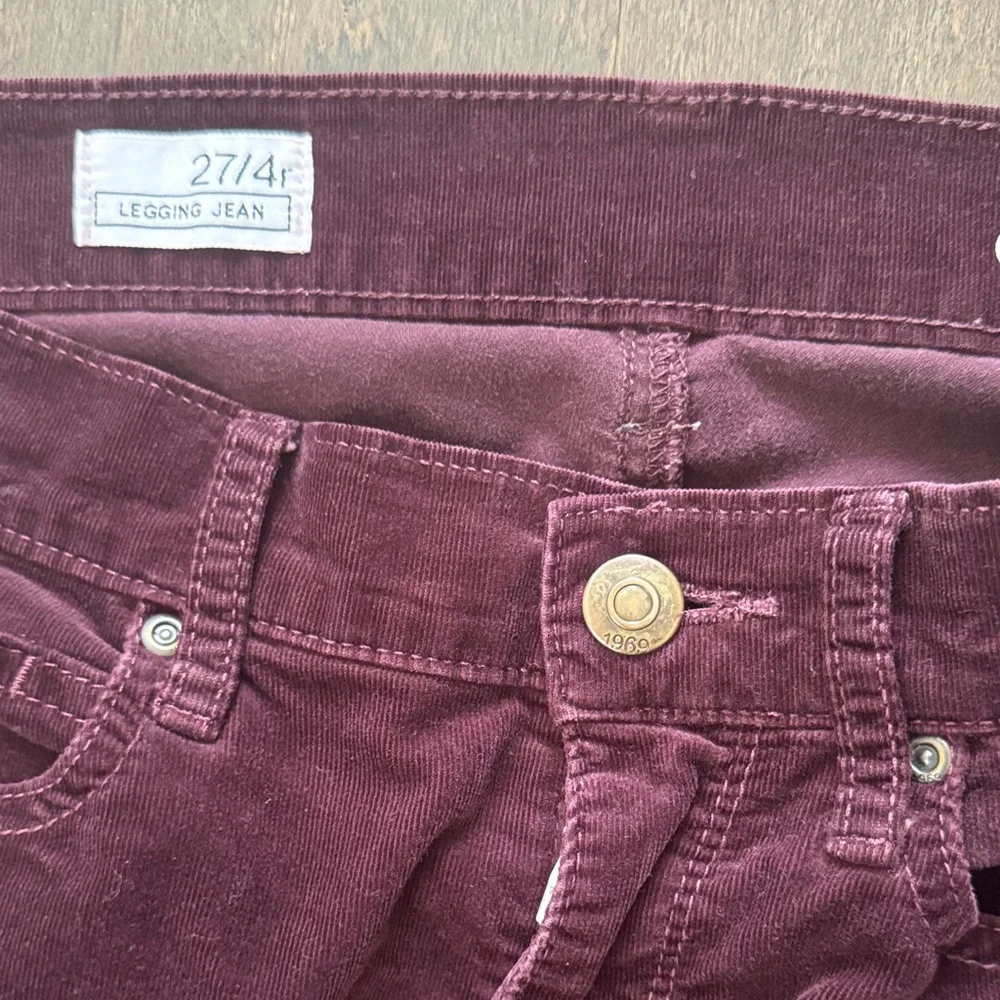 Gap 1969 Burgundy Corduroy Legging Jeans Skinny Pants Size 27/4R